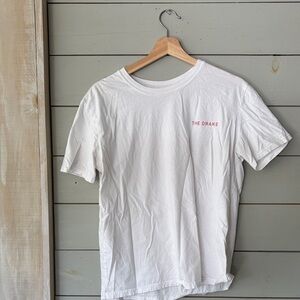 Drake White Tee with Red Logo